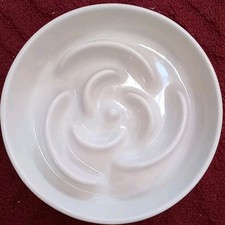 Slow Feeder Dog Bowl 1.5 Cup Puppy Slow Eating Food White Heavy Ceramic No Flaw