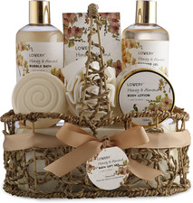 Luxury Spa Gift Basket for Women - Honey  Almond Bath Set