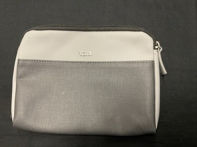 Tumi For Delta Soft Zippered Travel Toiletry Pouch Case Only Grey Two Tone