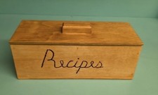 Double Wood Recipe Box Kitchen Index Card Sto...