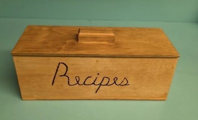 Double Wood Recipe Box Kitchen Index Card Storage Box Rustic Farmhouse Decor