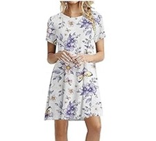 NWOT Floral Print Women's Dress size 2X flowers and butterflies