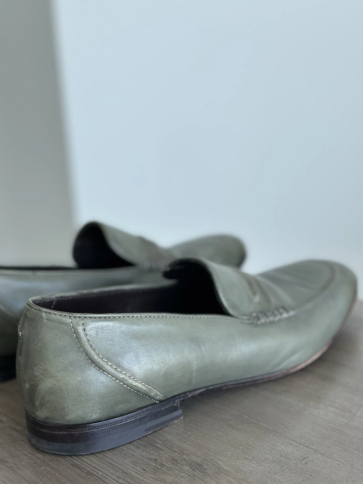 Mocassino Bottega Veneta Astaire pelle verde scuro EU 43 5 u senza scatola
