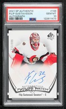 2021 SP Authentic Future Watch /999 Filip Gustavsson #148 PSA 10 GEM MT Auto 8uc