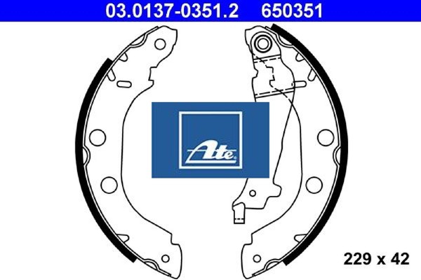 Ate 03.0137-0351.2 Bremsbackensatz 4 Bremsbacken Trommelbremse-image