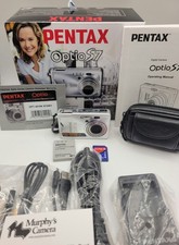 Pentax Optio S7 7MP Digital Camera Bundle Box Charger Battery Case SD Tested