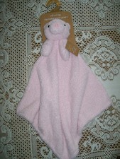 Levi And Emmie Plush Pink Teddy Bear Feather Knit Lovey Security Blanket NEW
