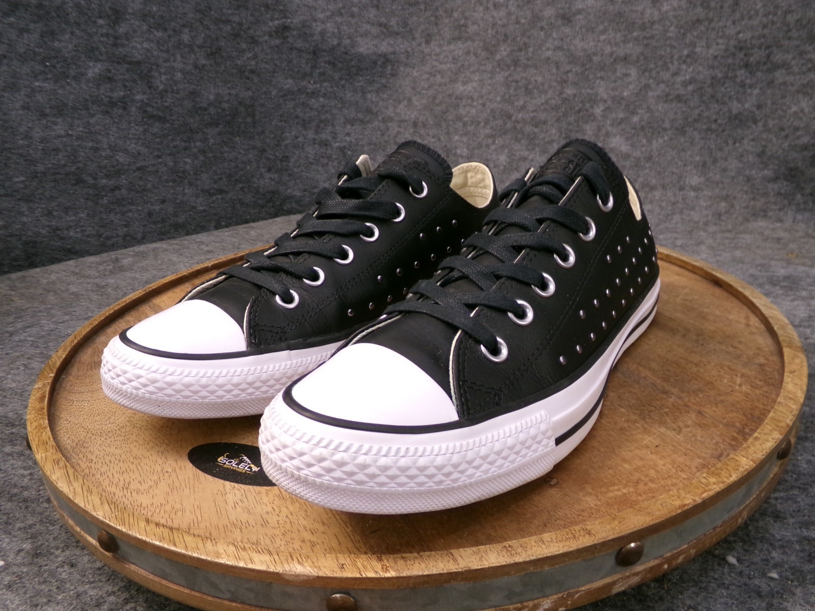 Converse Chuck Taylor Studded Womens Size 9 Black Leather Shoes Sneakers 561685c thumbnail 3