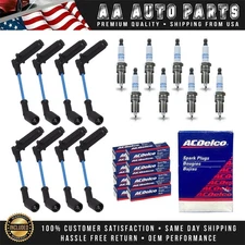 8mm 45° Energy Wireset + 8 AcDelco Spark Plug 41-110 for Chevy GMC V8 LS 9748RR