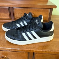 Adidas Grand Court Core black sneakers leather women  s 7 tennis shoes