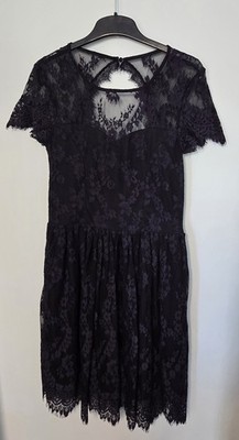 Schicke Party Cocktail Kleid aus Spitze von Mohito Gr. 38 dunkelblau