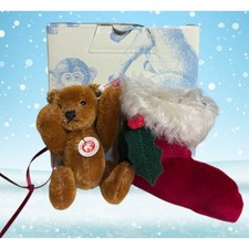 Steiff Teddy Bear Stocking Ornament 2003 Limited Edition Mohair Germany COA/Box