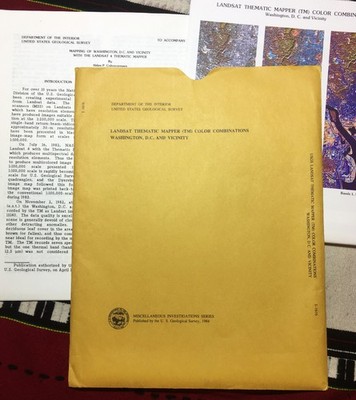 WASHINGTON DC Landsat TM Satellite image Thematic Mapper TM Map SET 1984 USGS