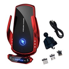 Wireless Car Charger Mount Automotive Electric Induction 15W Fast Charging Red