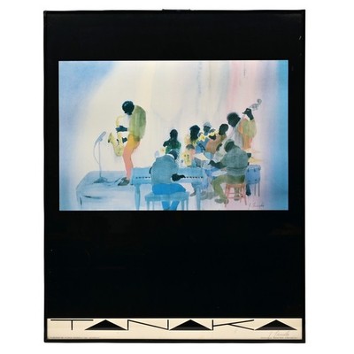 JIM TANAKA Original Vintage Signed Jazz Series Musicians Illustration Lithograph