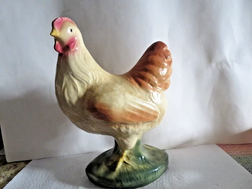 Vintage Large 11” Tall Brush McCoy Pottery Chicken Figurine