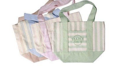 NWT Trader Joe's Striped Canvas Mini Tote Set of 4 Summer 2026 PRE ORDER