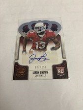 2013 Panini Crown Royale - Jaron Brown #144 Silver Die-Cut Crown Signatures /150