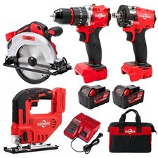 Compatible with 18V batteries, 4-piece power ...