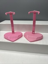 2 Vogue Ginny Doll Stand Pink Heart Shaped for 8 Inch Dolls Vintage Hong Kong