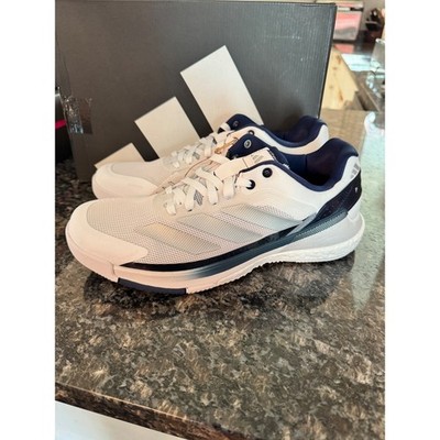 Adidas Crazyquick Boost Padel M Mens White Navy Blue Court Shoes JR2124 SZ 10.5