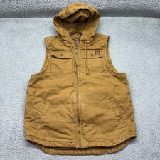 Wrangler Workwear WW55275 Mens Large 42-44 Brown Canvas Insulated Hooded Vest