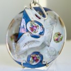Vintage Purple Iridescent Tea Cup Gold Trim Romantic Courting Scene — photo 4