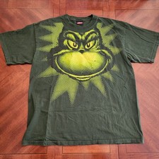 Y2K Vintage 2001 Classic Dr. Seuss Mr. Grinch XL Lime Green T-shirt Christmas
