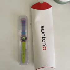 Image of Swatch Watch - NEW IN BOX - Multicoloured Purple Green Pink - Silicone Strap