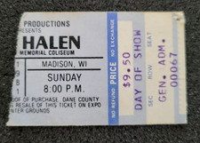 VAN HALEN 7/12/1981  TICKET SUPER RARE MADISON WISCONSIN FAIR WARNING TOUR EDDIE