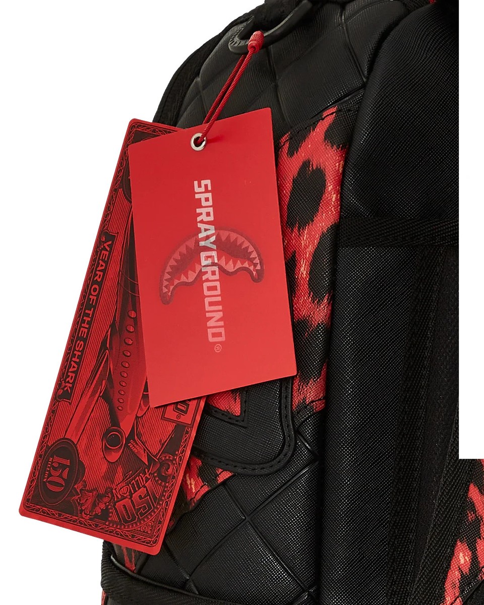 Sprayground Red Leopard Puffer Backpack🔥New Black Bookbag Travel