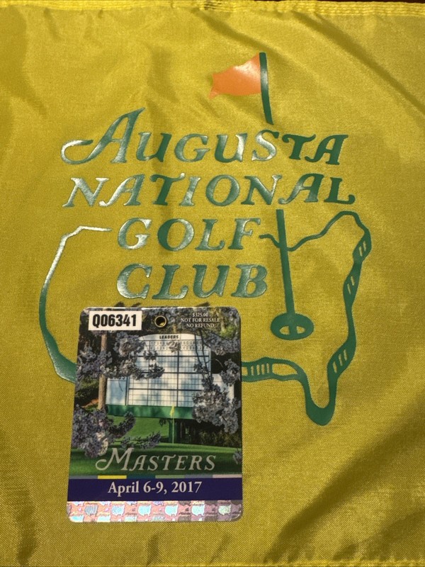 2017 Masters Badge Augusta National Golf Club Sergio Garcia Wins Ticket