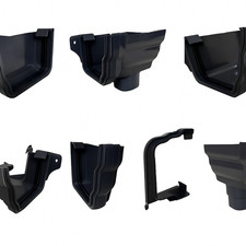 Brett Martin 106mm Ogee Gutter Union Black UPVC Drainage Roof Water Guttering