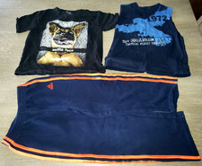 3 pc BOYS LOT SWEAT PANTS size 8 ADIDAS EAGLE TEE 6/7 SELFIE DOG SHIRT 6 CUTE 