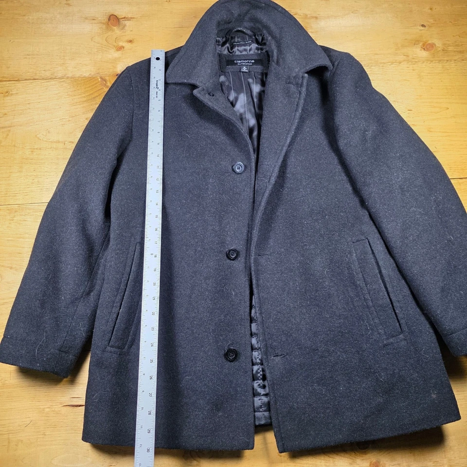 Chaqueta Chaquetón Claiborne Outerwear Italiana Mezcla Lana Gris Carbón Mujer Mediana Foto 4 de 4