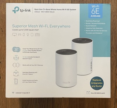 New TP-Link Deco WE10800 (2-PACK) Wi-Fi 6E Whole Home Mesh Routers