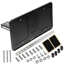 XIAOYOUZZZ Universal US Flip-Up Front License Plate Frame, License Bracket Ho...