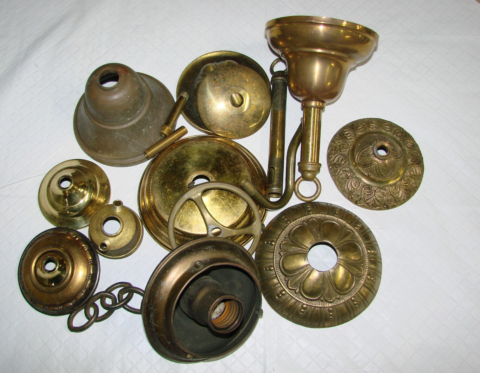 Used LAMP Parts Repair Replace Antique Vintage MIXED LOT Mostly Brass