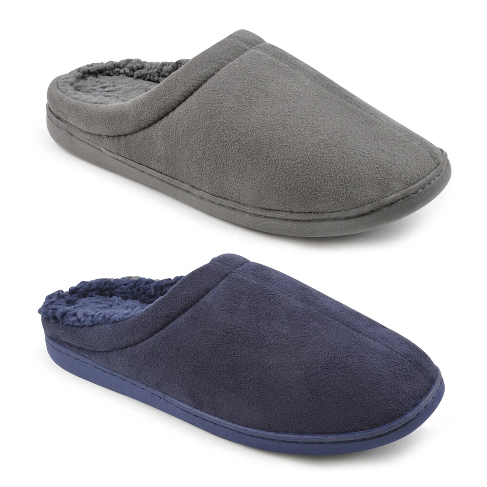 Mens Memory Foam Sherpa Lined Slipper Shoes