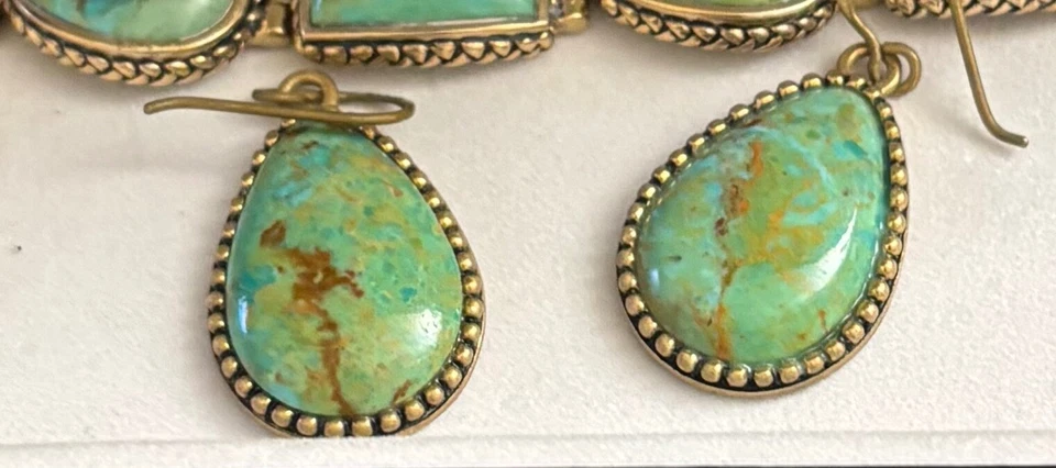 Pulsera y pendientes vintage de turquesa barse Foto 3 de 4