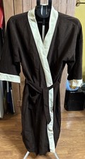Vintage Robe JCPenney OSFM Men Brown Beige Tie Belt Full Length Velour