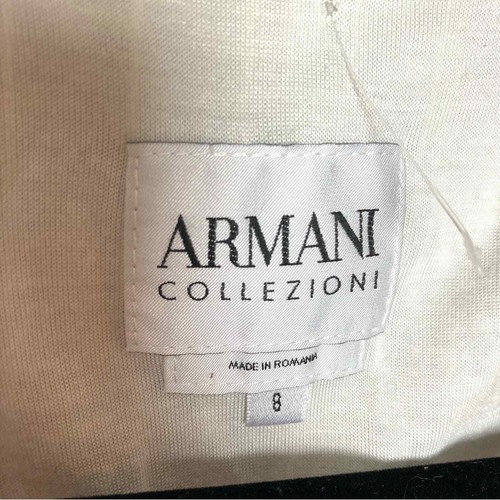 Armani jacket size 6 small sporty windbreaker silver grey white cinch waist - Picture 12 of 13