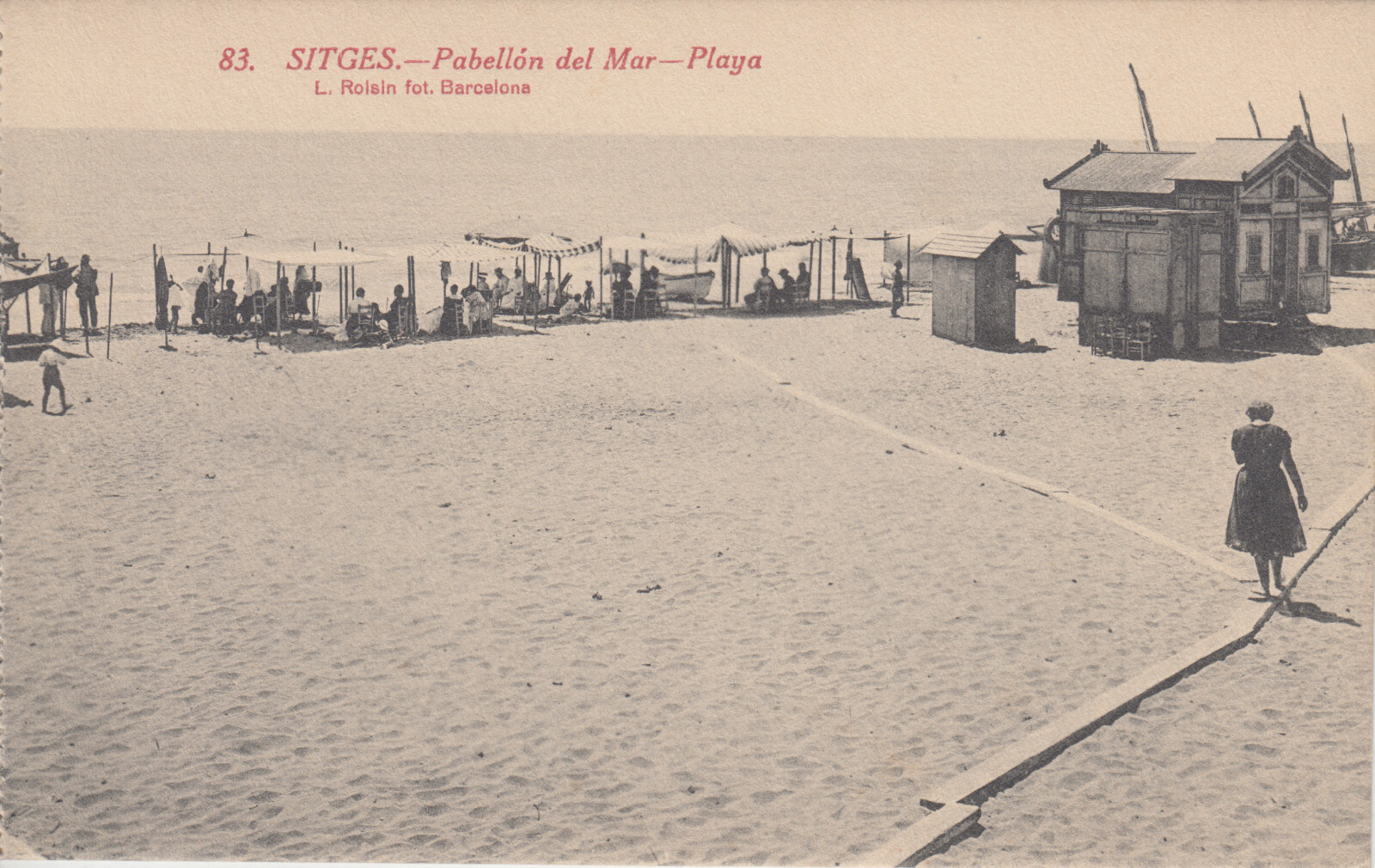 Postal Sitges - Pavilion Of The Sea - Beach - L. Roisin - 83 | eBay