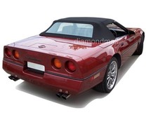 Fits Chevy Corvette 1986-93 Convertible Soft Top With Plastic Window Black Vinyl