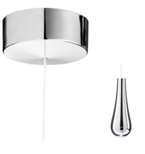 Chrome Bathroom Ceiling Light Pull Cord Switch 2 way 6A With CP Teardrop Pendant