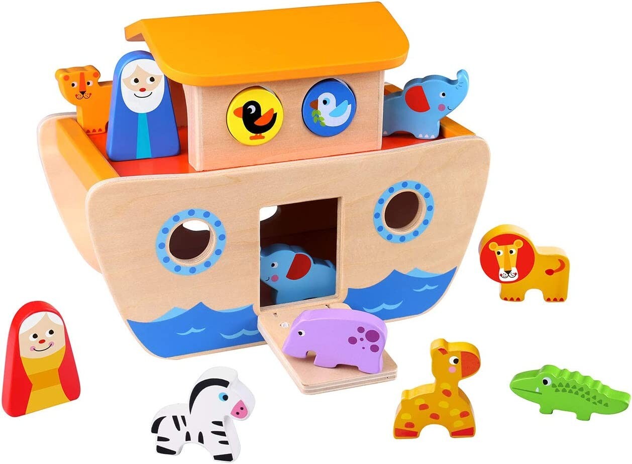 NOAH'S ARK WOODEN TOY by TOOKY TOY **NEW AND BOXED - 16 PIECES - GREAT GIFT**