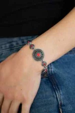 Paparazzi Jewelry Accessories - Rustic Renegade - Red Bracelet - Vintage