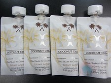 4 POUCHES DOUBLE DARK COCONUT CREAM BLACK 400X BRONZER 3.4 OZ TANNING LOTION