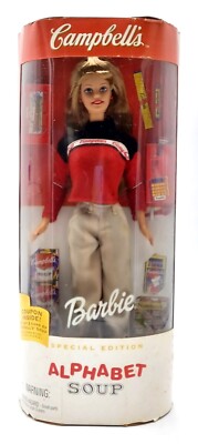 1999 Campbells Alphabet Soup Barbie Puppe / Special Edition, Mattel 26845 / Ovp