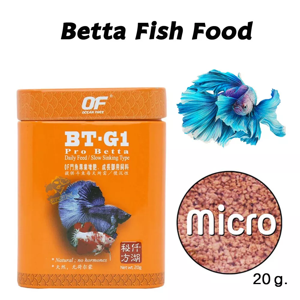 Betta Fish Food Ocean Free BT G1 Pro Slow Sinking Micro Granules Accelerate 20g